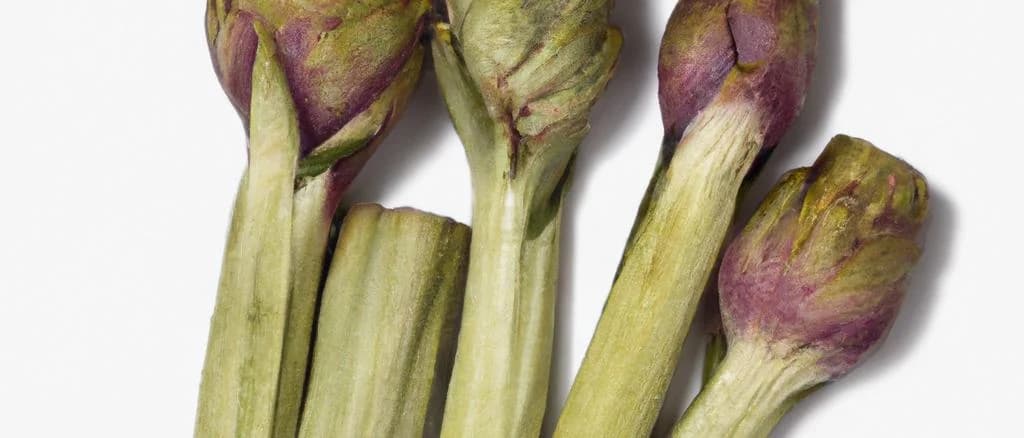 Frozen cardoons in varying packaging on a wooden table, showcasing fresh, vibrant green hues