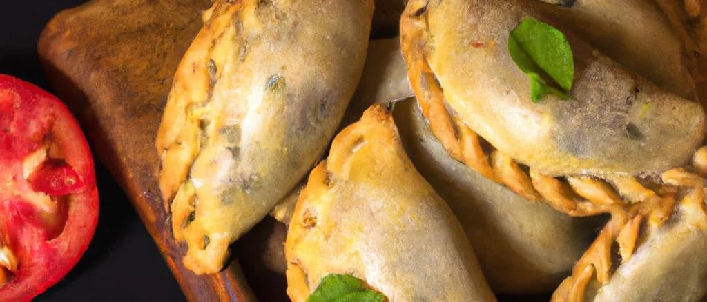 frozen empanadas in various packaging options on a wooden background