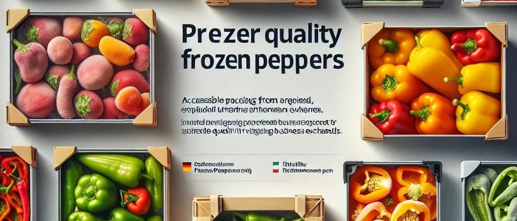 frozen peppers in various packaging options