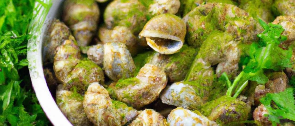 varieties of frozen snails on a wooden board