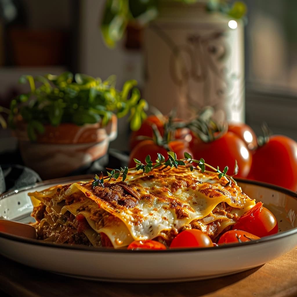 Frozen lasagna packages with different flavors and packaging on a kitchen counter