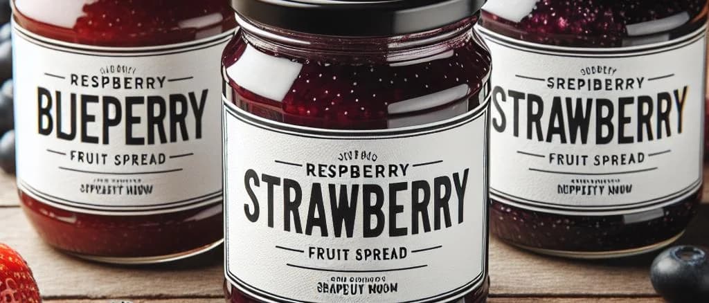 variety of fruit spreads in different flavors and packaging