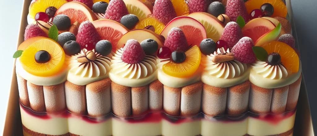 Elegant assortment of fruit tiramisu variations in stylish packaging