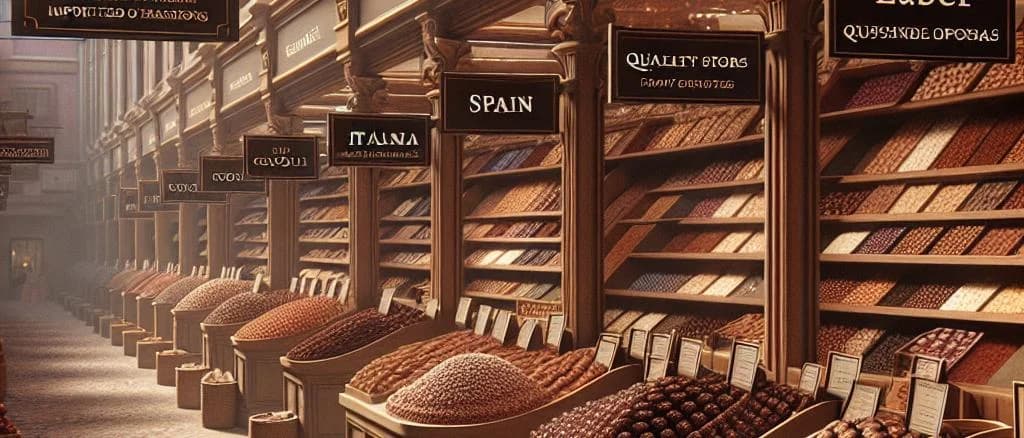 Assorted Gianduiotti chocolates with different packaging on a wooden table