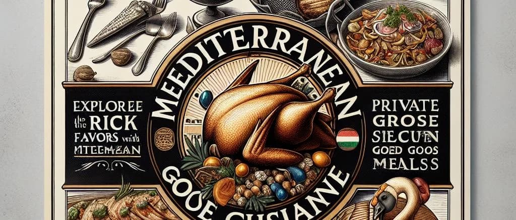 Various packaged gourmet goose meals in elegant settings