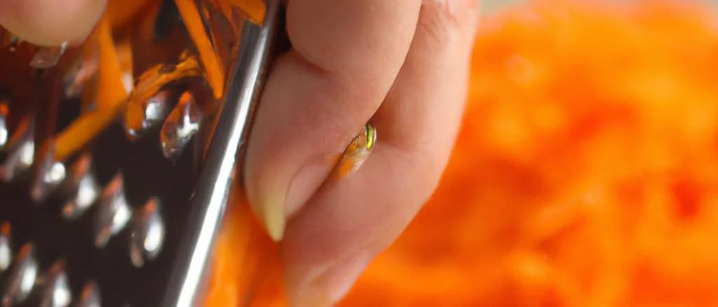 Various grated carrot products with different packaging on a kitchen counter