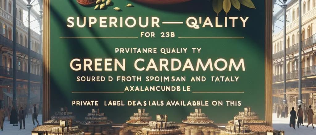 various green cardamom pods with diverse packaging options against a neutral background