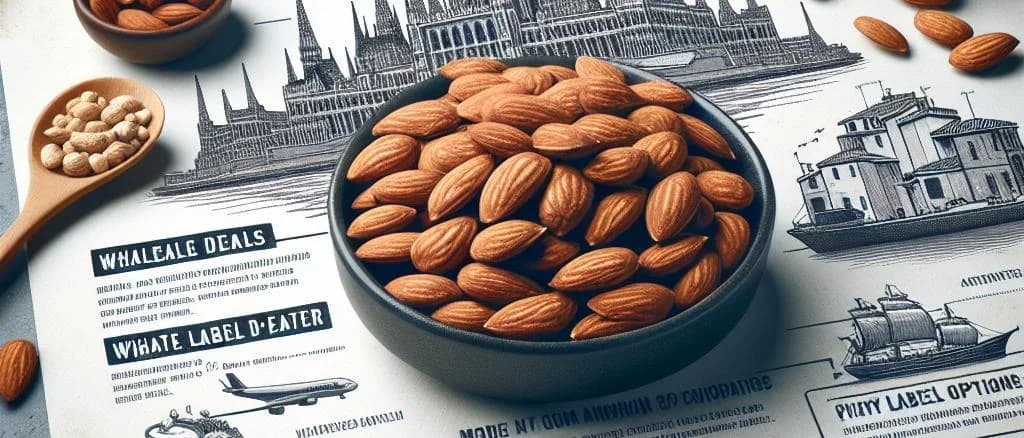 Assorted grilled almonds with various packaging options