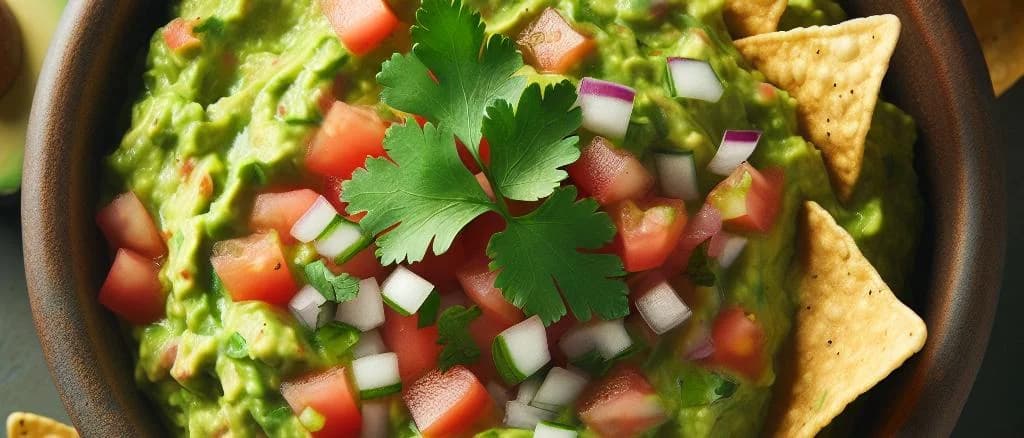 assorted guacamole packaging with vibrant ingredients background