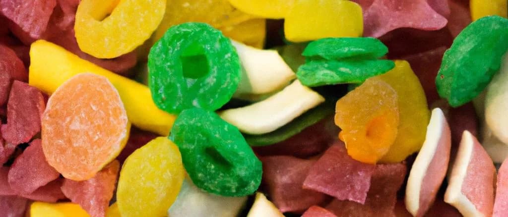 gummy chips in various packaging with vibrant backgrounds