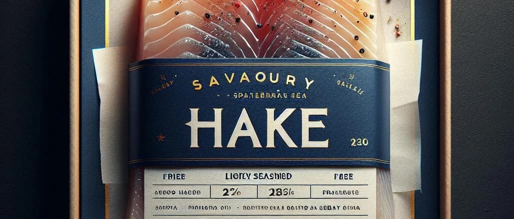 Various Hake Fillet packaging options on a wooden table