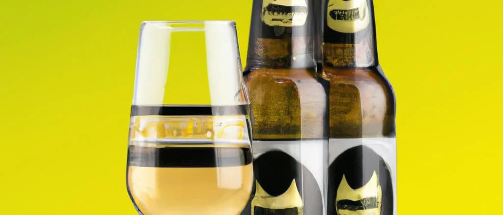 half-dry cider bottles with varying packaging designs on a rustic wooden table