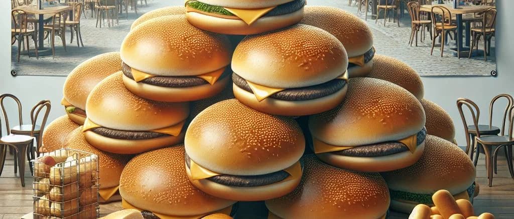 Various types of hamburger buns with different textures and seeds on a wooden table