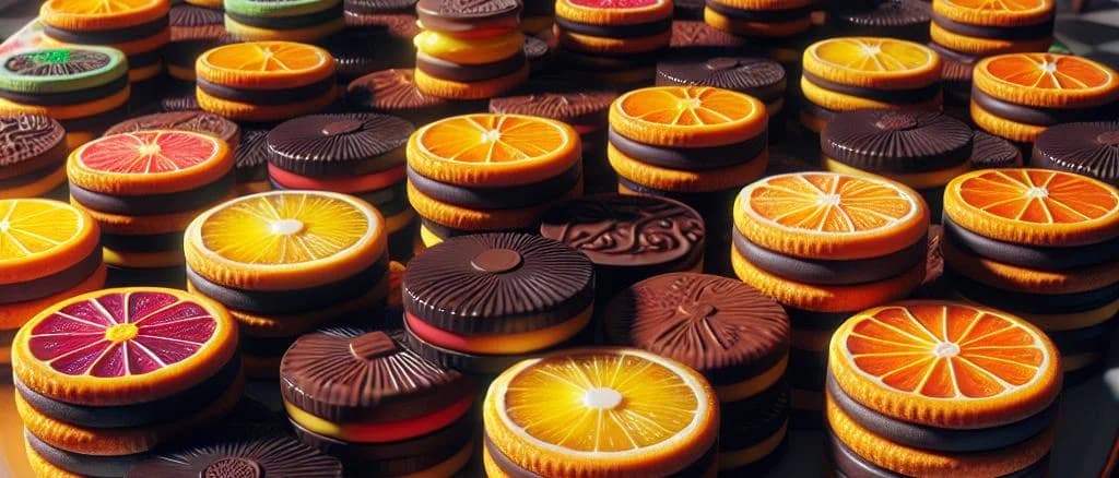 Variety of Jaffa Cakes with different packaging and backgrounds
