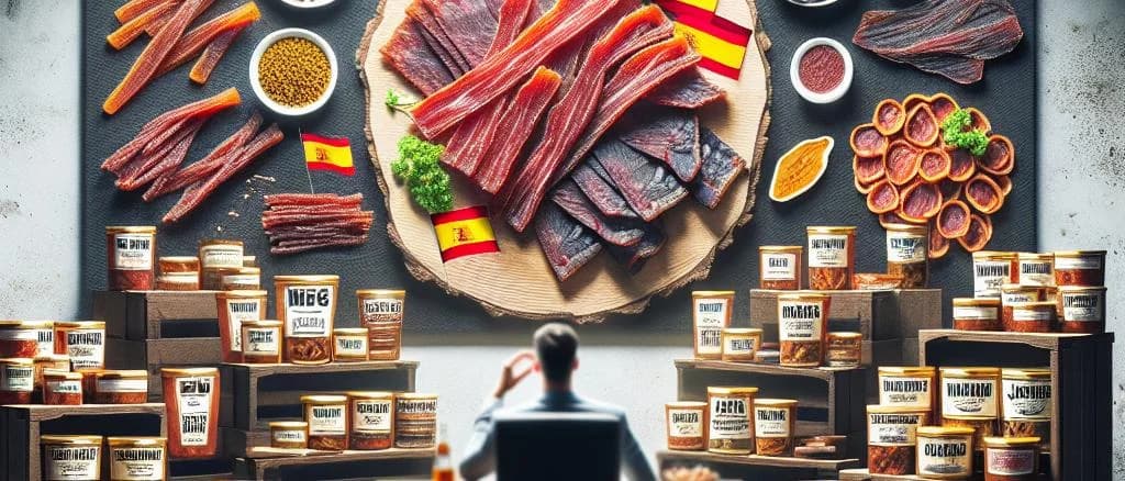 assorted jerky product variations on a wooden surface