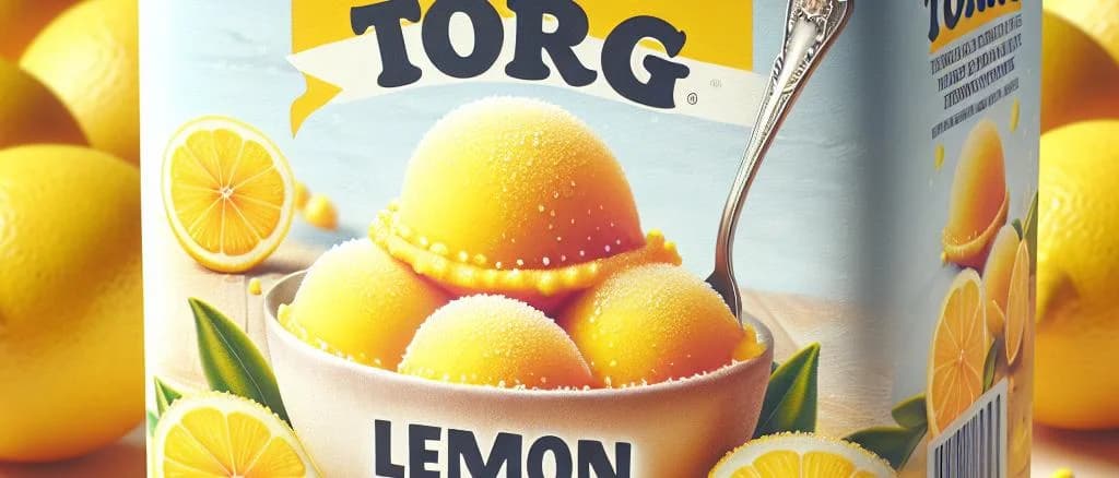 lemon sorbet varieties in elegant packaging on a cool background