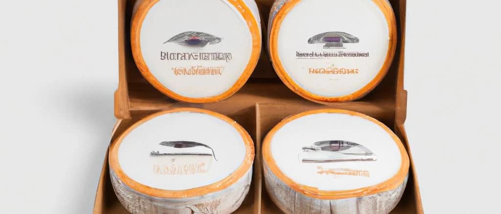 Livarot Cheese Variation Display on Rustic Background