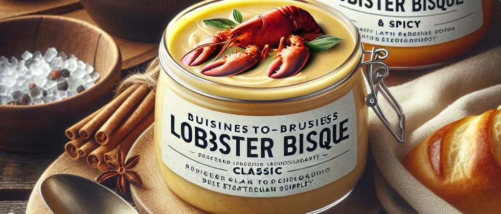 assorted packs of lobster bisque with elegant packaging