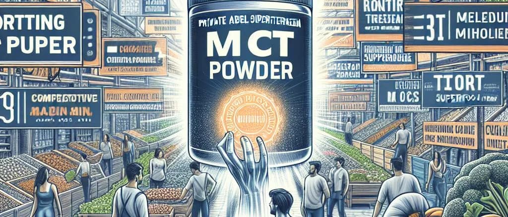 MCT powder variations on neutral background