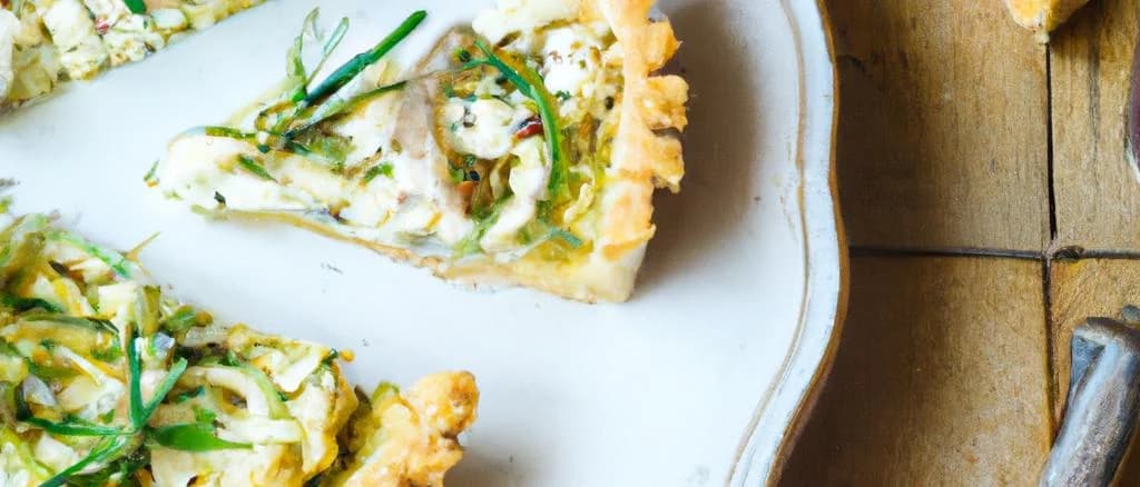 Assorted Maroilles tarts with different topping variations on a wooden platter