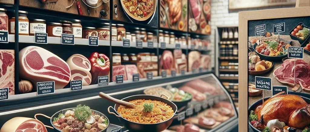 assorted meat preparations in different packaging