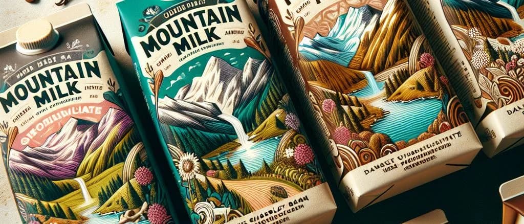Mountain Milks product variations with customizable packaging options