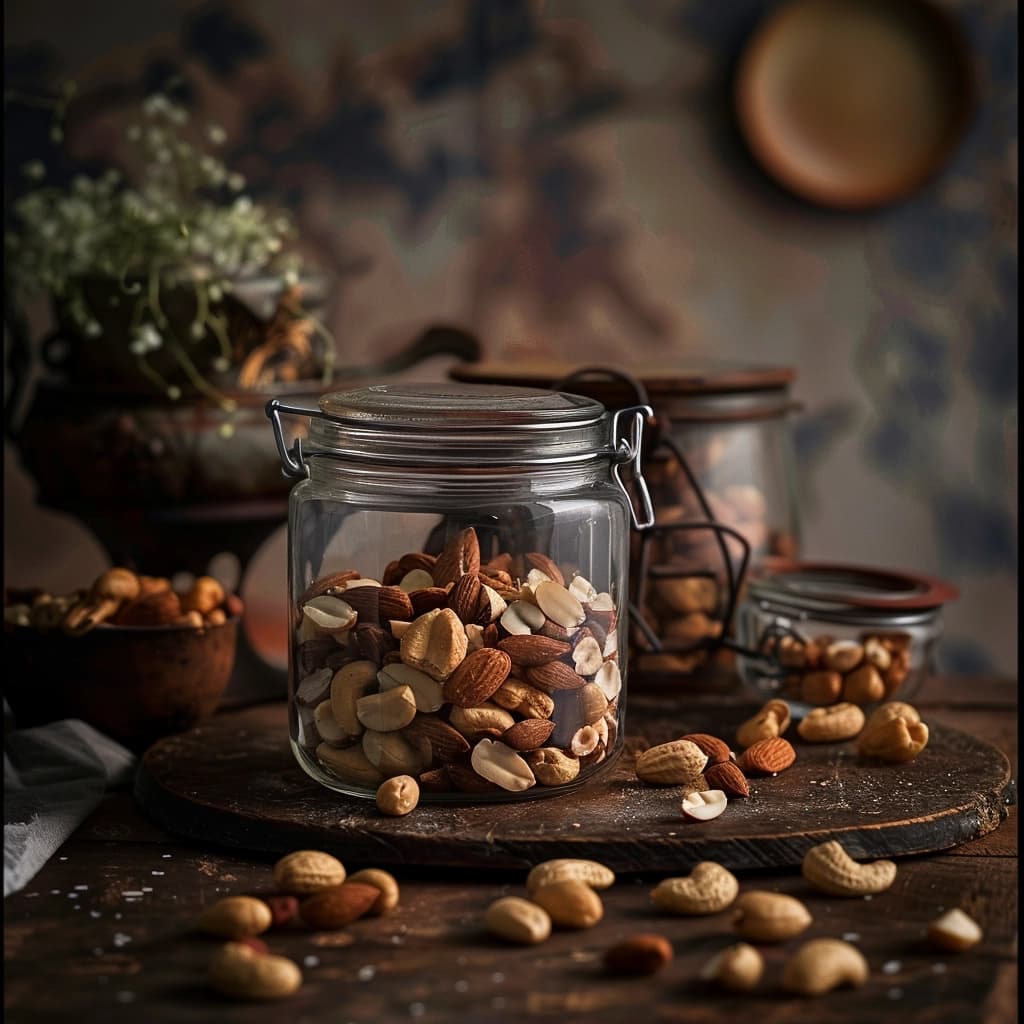 premium nut varieties with diverse packaging options on neutral background