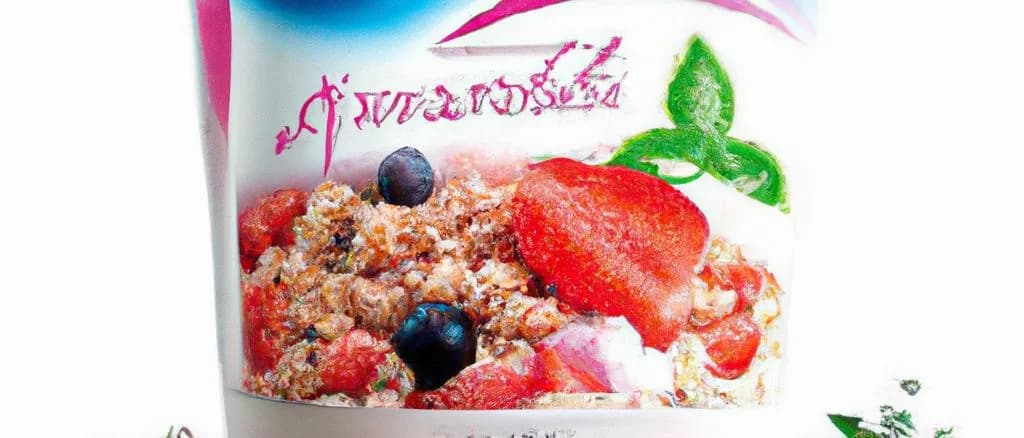 Various oat milk yogurt packaging variations with a natural background