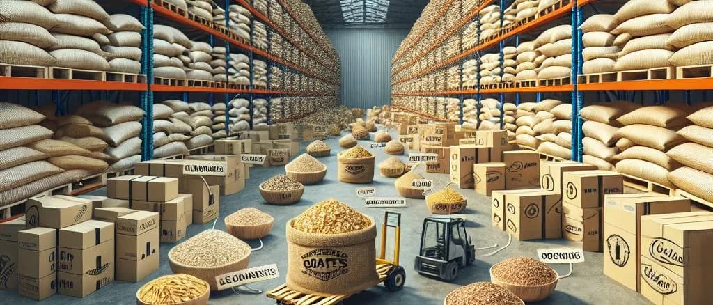 Variety of oat products on display in different packaging against a neutral background