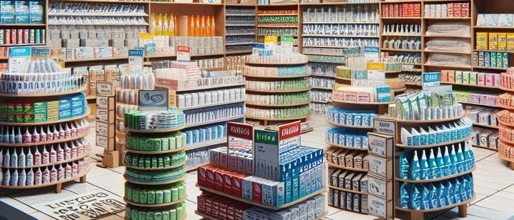 assortment of premium oral care products on white background, showcasing various packaging designs