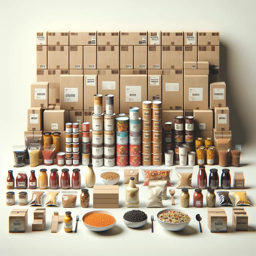 assorted packaged food products for B2B sourcing in bulk and wholesale