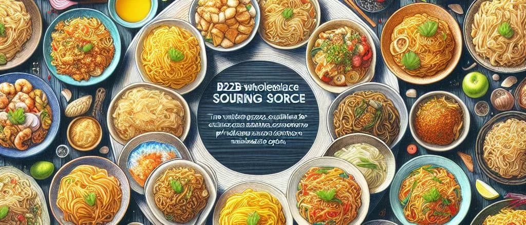 Various Pad Thai dishes with different packaging options and vibrant background