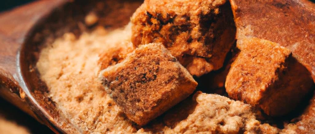 Various Panela Blocks with different packaging and natural backgrounds