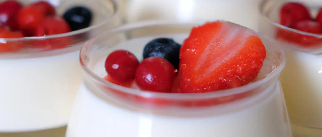 Elegant Panna Cotta dessert assortment with various fruit toppings