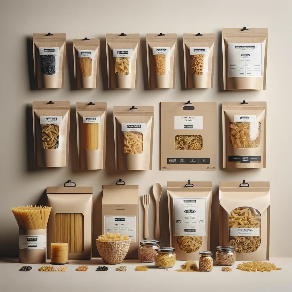 variety of pasta types with professional packaging for B2B sourcing
