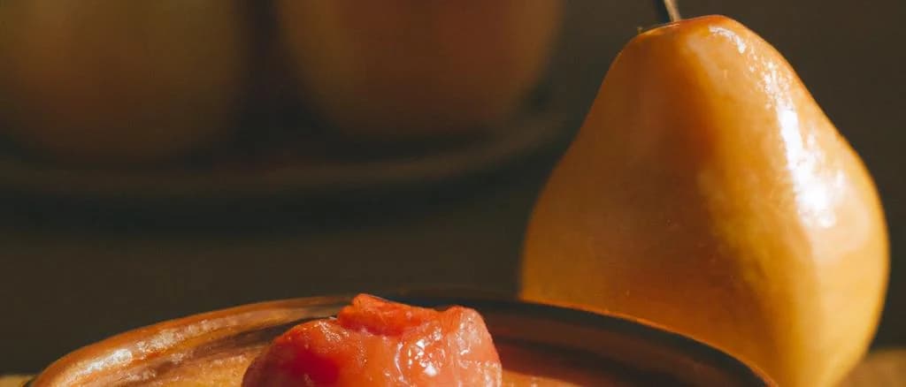 assorted pear applesauce jars with eco-friendly packaging on a rustic wooden table