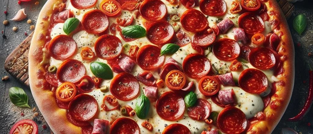 Pepperoni Pizza Varieties with Different Crusts and Toppings on a Wooden Table