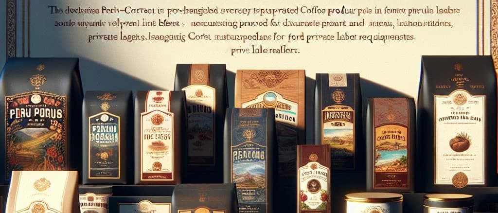 Peruvian Coffee varieties with mountainous background