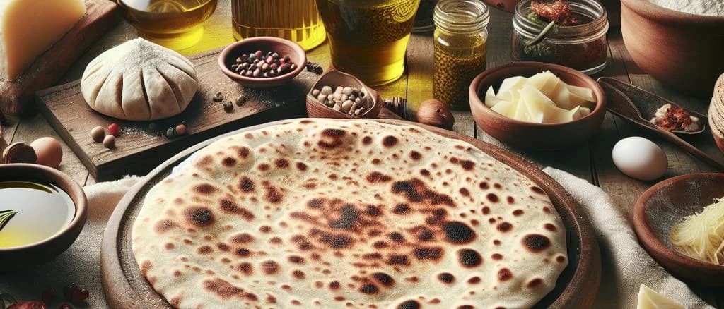 piadina variations with traditional and modern packaging on rustic background