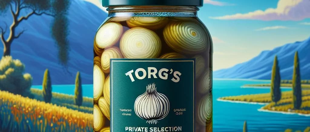 variety of pickled onions in glass jars with different flavors and packaging