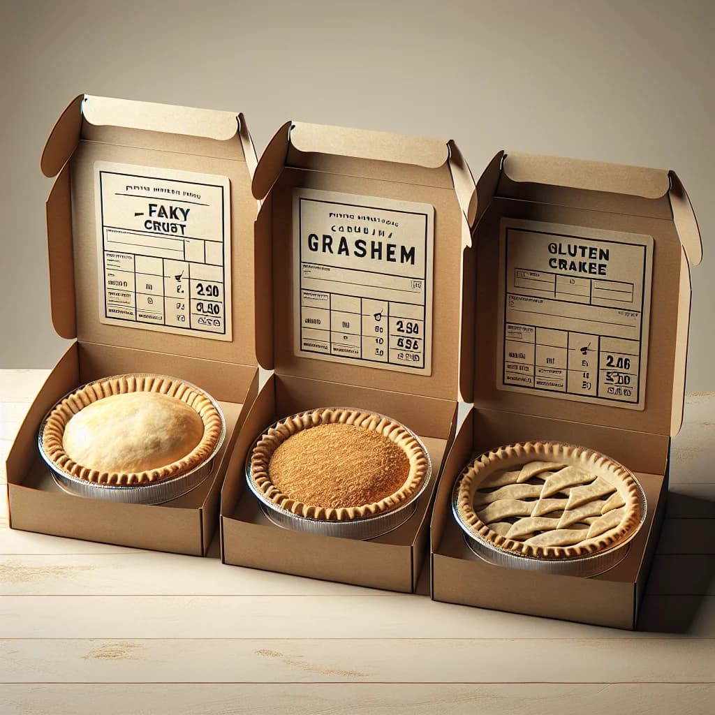 variety of pie crusts in packaging for wholesale and commercial use