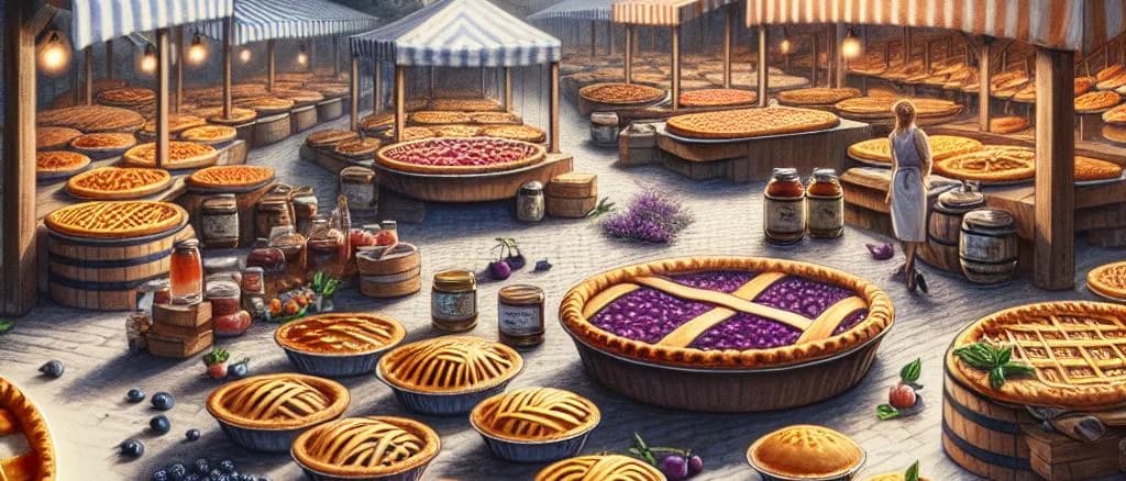 Assortment of gourmet pies with various packaging options