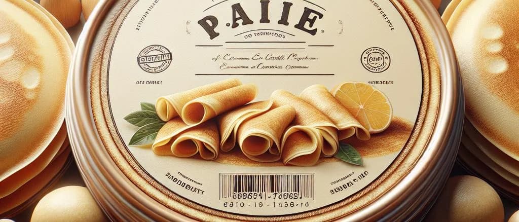 Various plain crepes displayed, showing different packaging options including eco-friendly materials