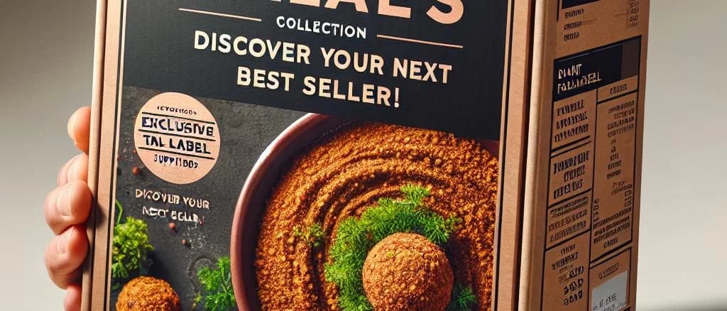 Various plant-based food products with diverse packaging options on a neutral background