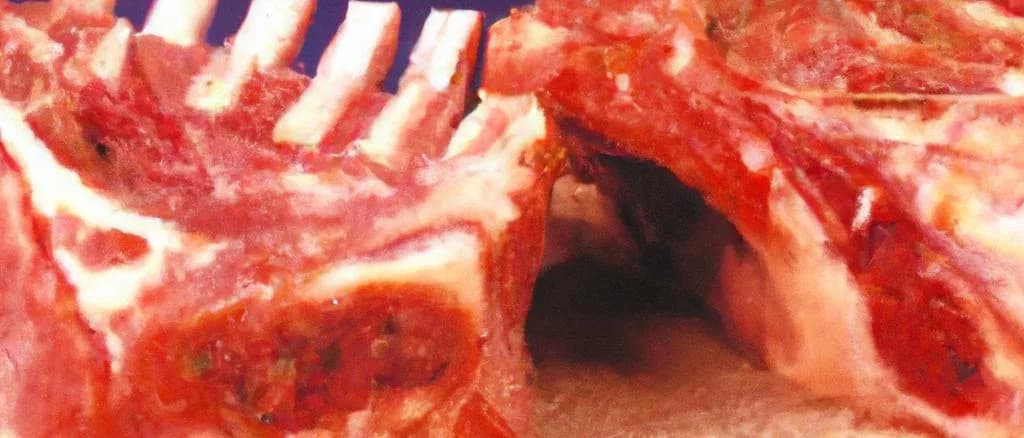 Various pork spare ribs on display with different packaging and seasoning options