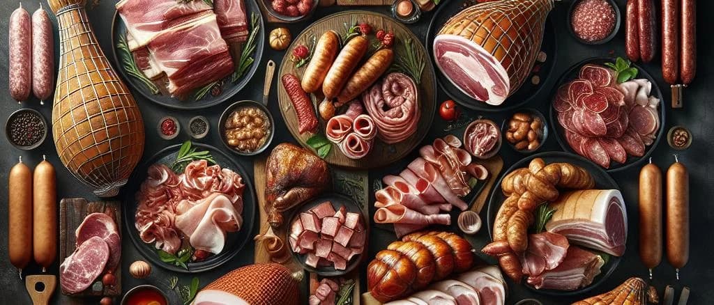 Succulent pork cuts displayed on a wooden board