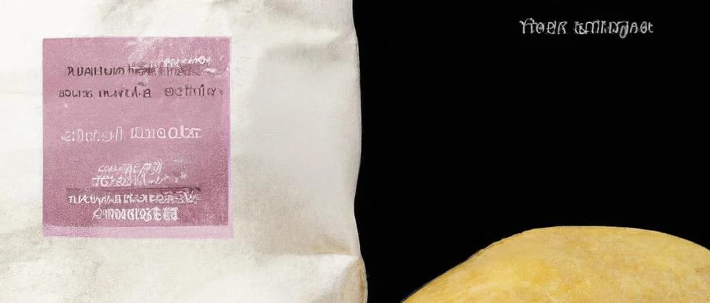 various types of potato flour packaging on a wooden surface