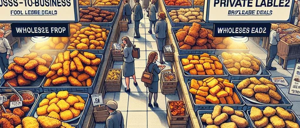 Various poultry nuggets on wooden boards with dipping sauces and herbs