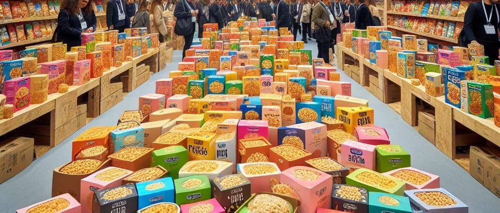 puffed cereal variations against a neutral background