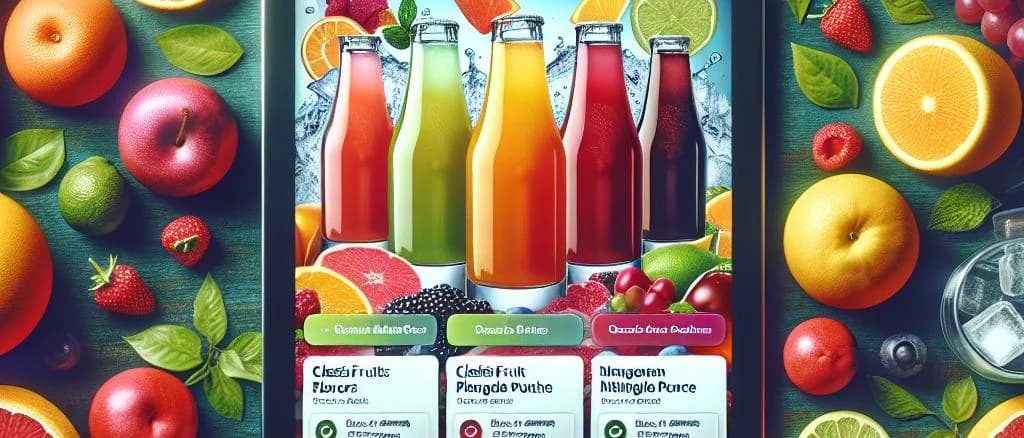 assorted punch beverages in various colorful packaging on a modern backdrop